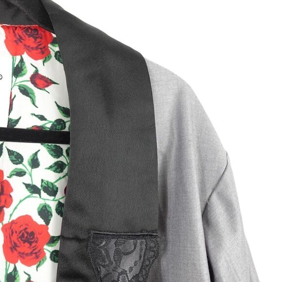 Lin Womens Blazer Gray w/Lace Trim X-Small (150/76A) - Picture 5 of 13